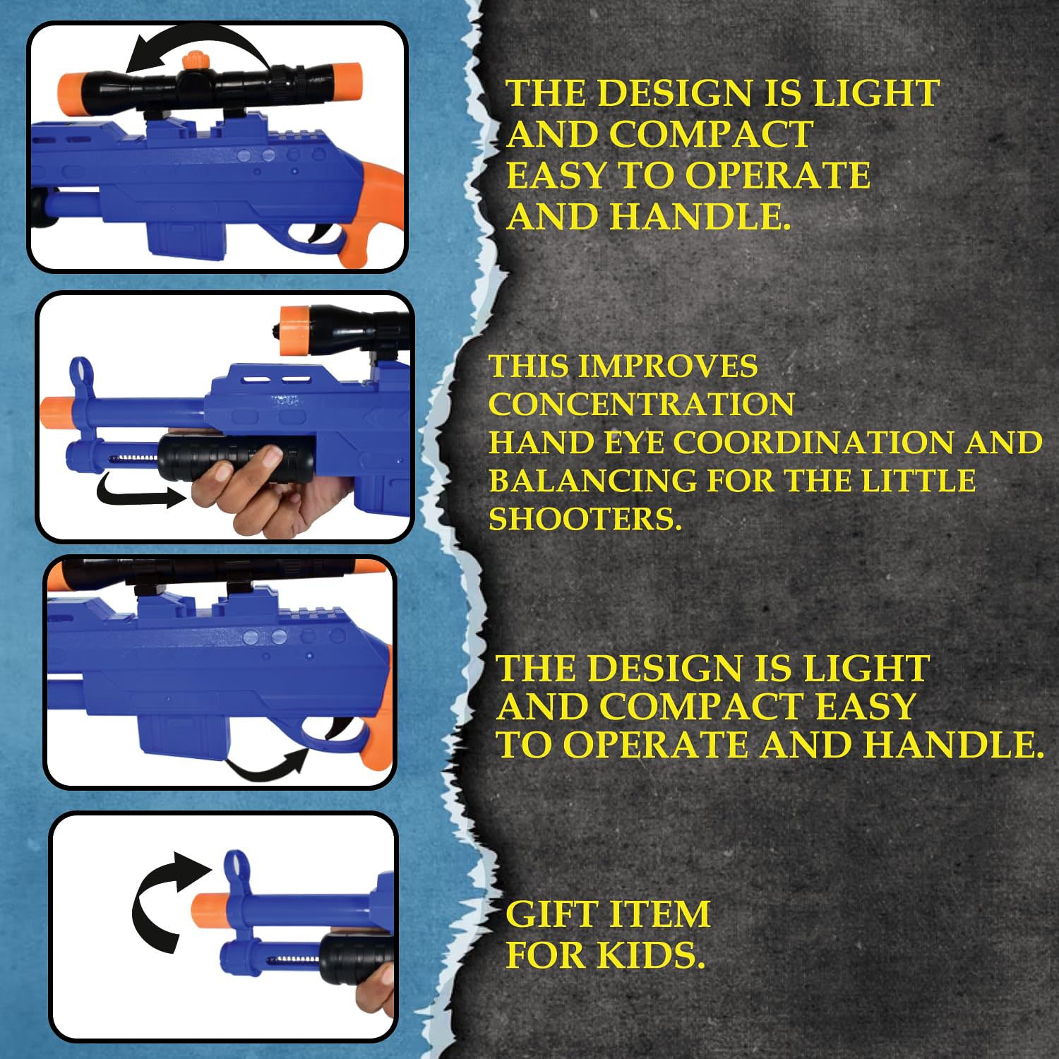 Shot Air Gun Toy with Scope and 8 Soft Foam Bullets Set Shot Air Gun Toy with Scope and 8 Soft Foam Bullets Set